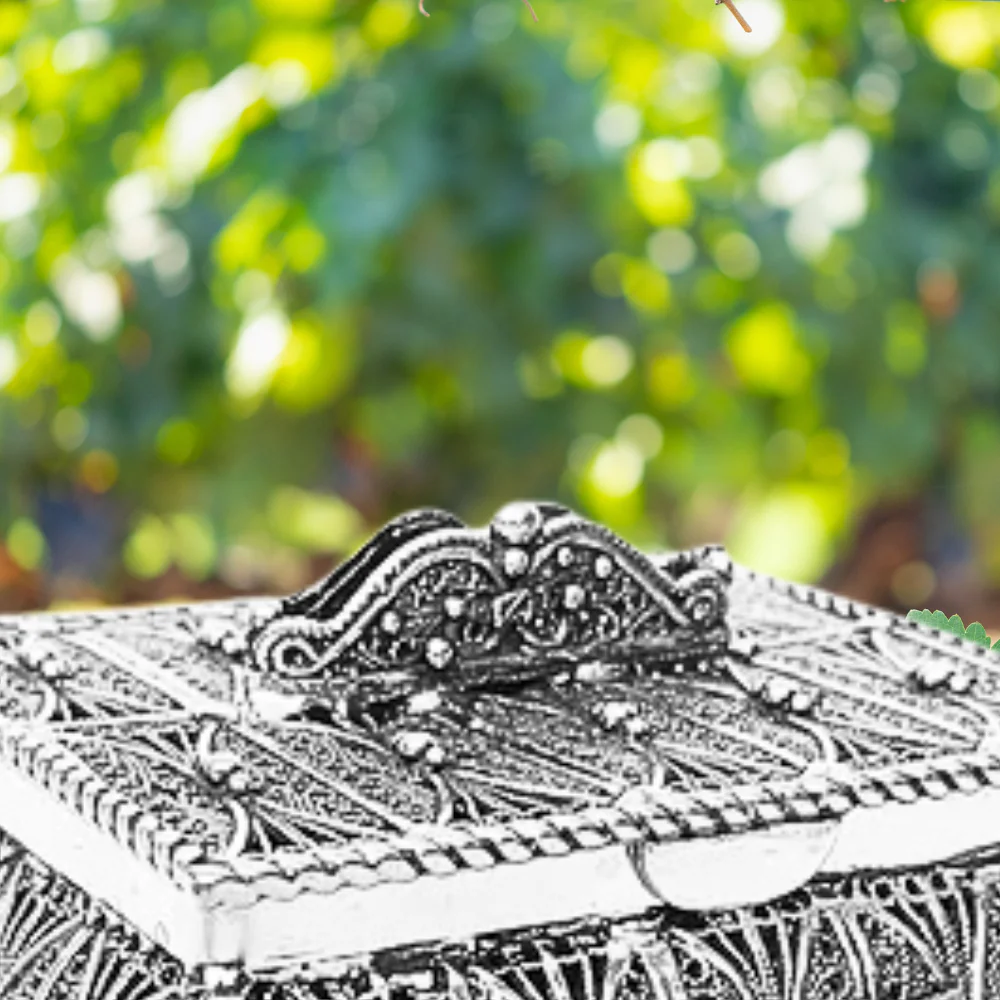 Tzedakah Box with Intricate Yemenite Filigree in Sterling Silver - Image 3