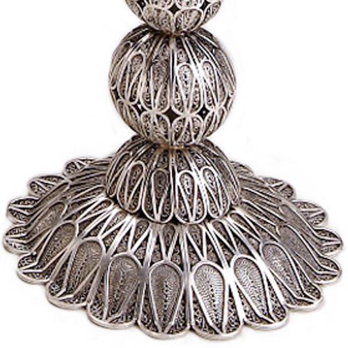 Filigree Knobs Silver Candle Holders - Image 2