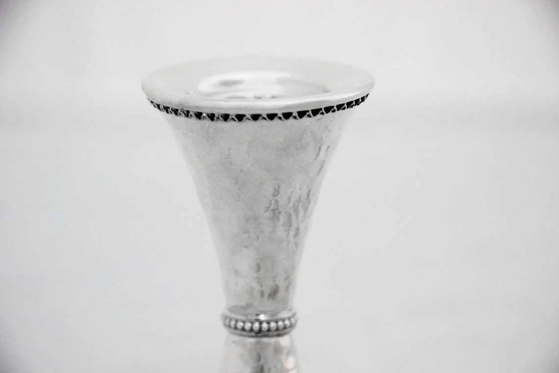 Silver Hammered Candle Holders - Image 5