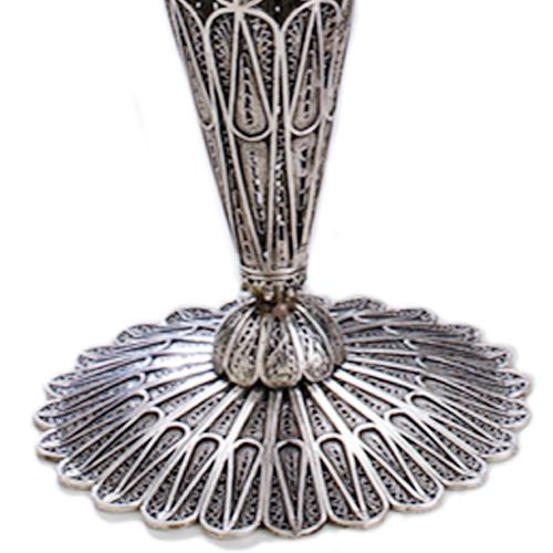 Sterling Silver Teardrop Filigree Candle Sticks - Image 3