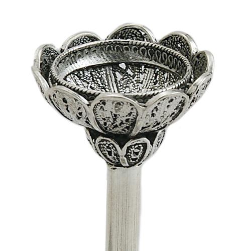 Mini Silver Filigree Candlesticks - Image 2
