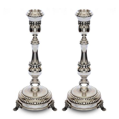Silver Beads Candle Holders