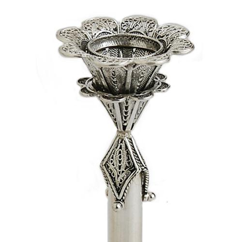 Sterling Silver Filigree Elegant Candle Holders - Image 2