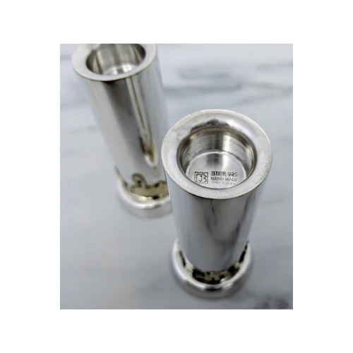 Sterling Silver and Brass Jerusalem of Gold Candlesticks - Image 5