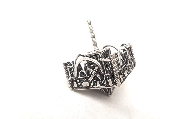 Sterling Silver Jerusalem Dreidel with Filigree Art - Image 4