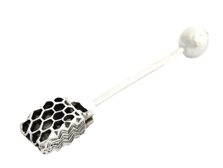 Sterling Silver Apple Honey Dish and Plate Set - Image 3