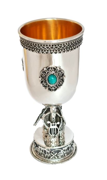Silver Music Band Eilat Stone Kiddush Cup - Image 4