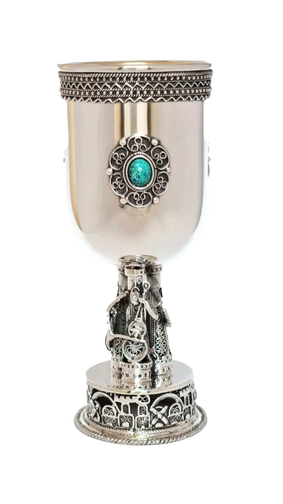 Silver Music Band Eilat Stone Kiddush Cup - Image 5