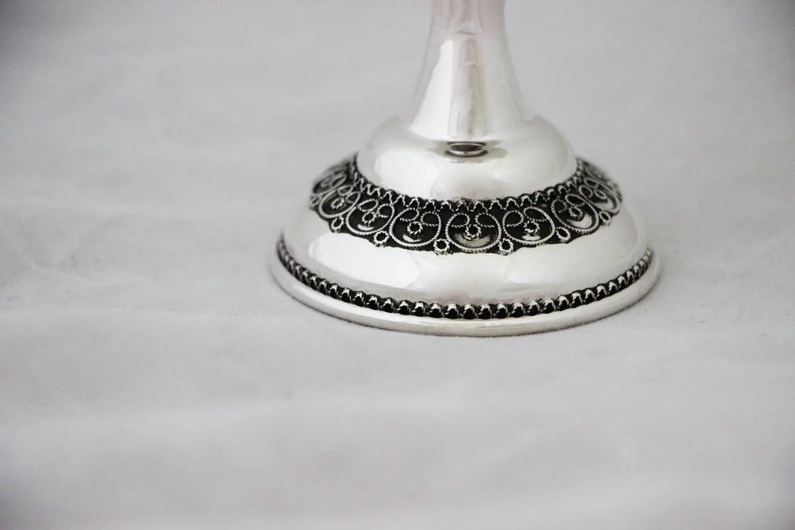 Kiddush Cup - Luria Filigree Embellished Silver - Image 3
