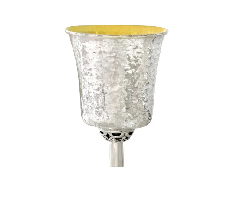 Yitzchak Hammered Sterling Silver Kiddush Cup - Image 2