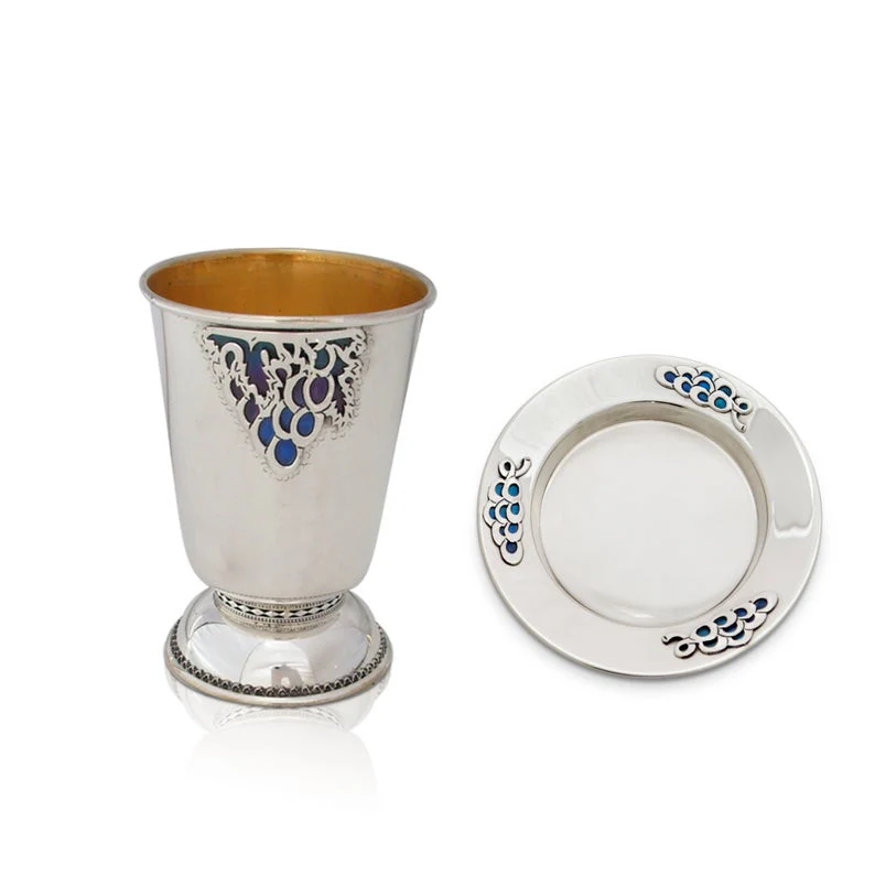 Kiddush Cup - Hoshea Enameled Silver - Image 2