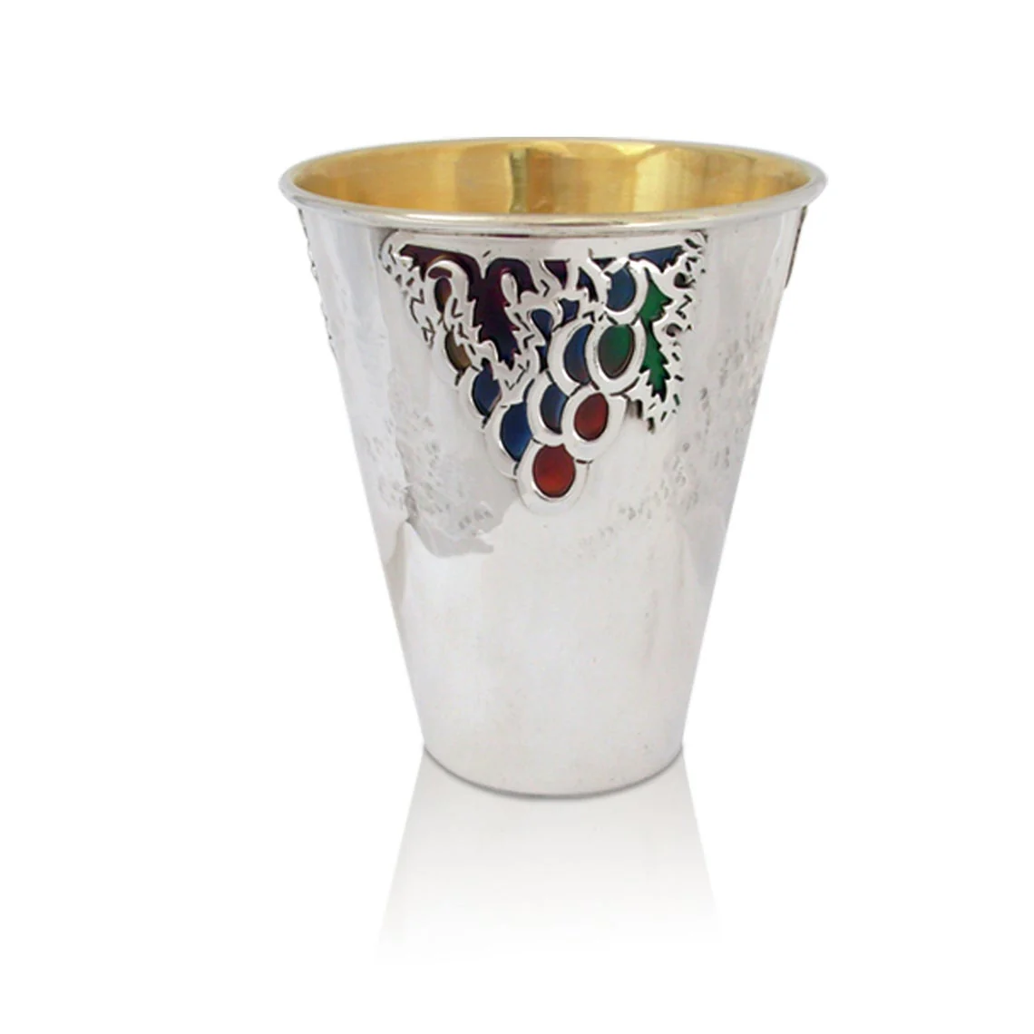 Silver Kiddush Cup - Micha Enameled - Image 3