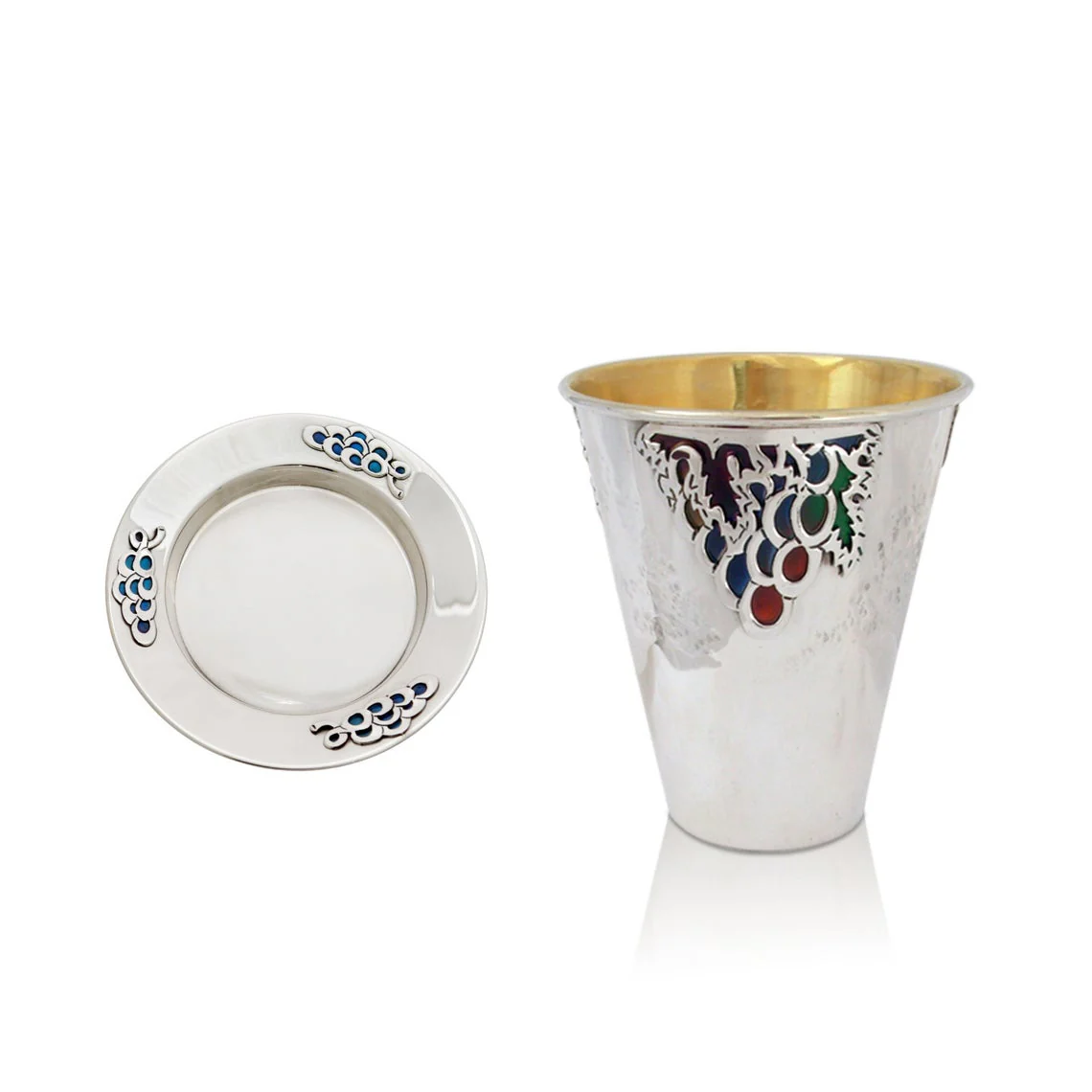 Silver Kiddush Cup - Micha Enameled - Image 5