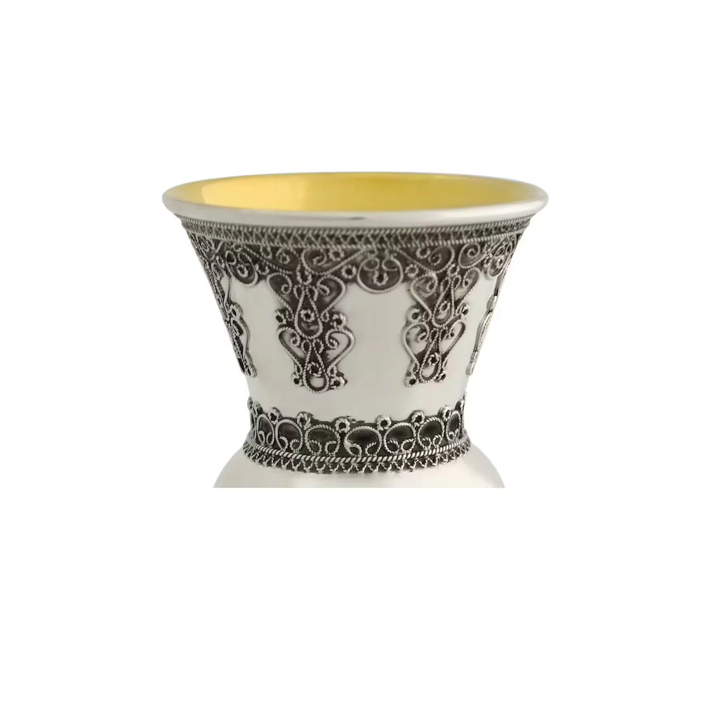 Menachem Silver Filigree Kiddush Cup - Image 3