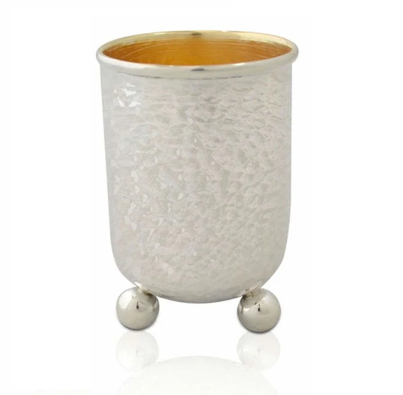 Ne'vo Hammered Silver Kiddush Cup - Image 2