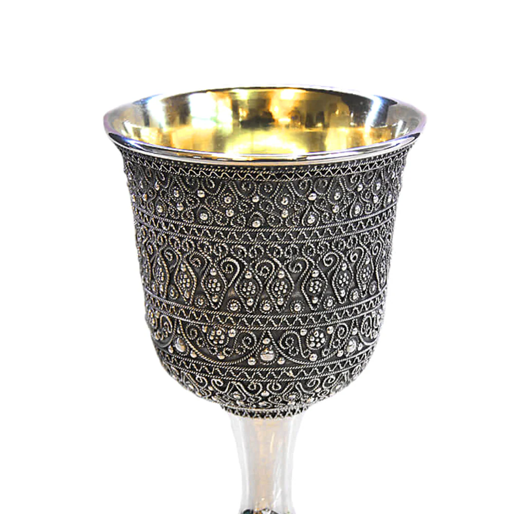 Sterling Silver Full Filigree Kiddush Cup - Image 5