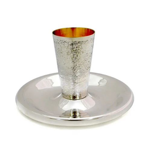 Sterling Silver Wave Hammered Kiddush Cup - Image 3