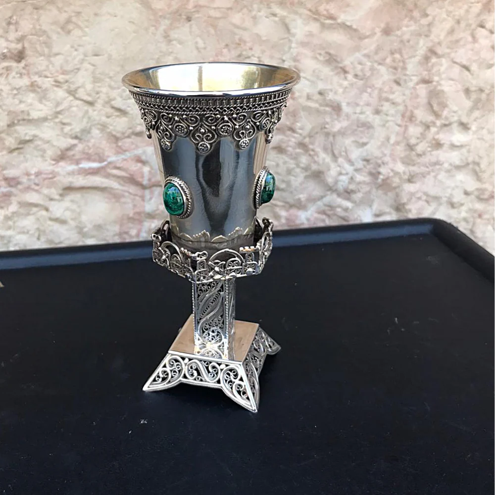 Eilat Stone-encrusted Hexagon in Sterling Silver - Image 4