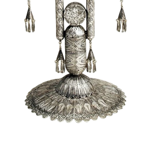 Sterling Silver Menorah with Filigree Discs - Image 2