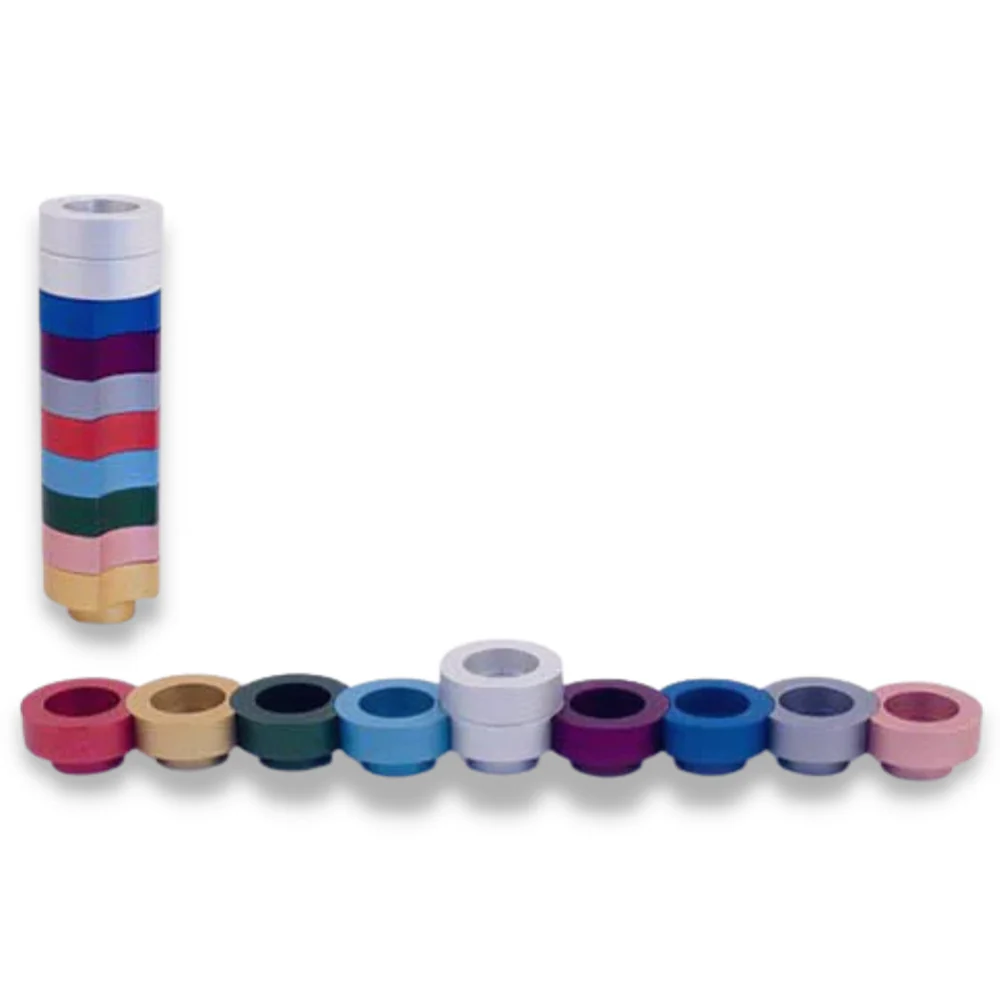 Menorah for Travel - Stackable Round Shape - Image 2