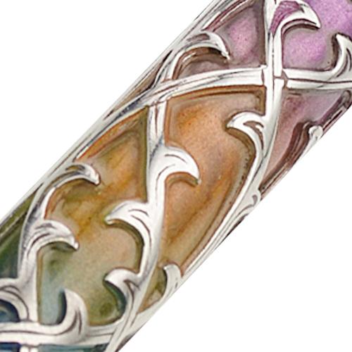 Enamel Colorful Narrow Silver Mezuzah - Image 3