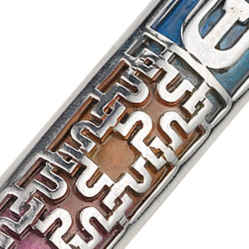 Sterling Silver Enamel Rainbow Mezuzah Case - Image 3