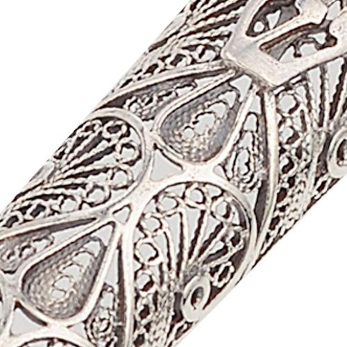 Silver Filigree Cone Shaped Mezuzah - Image 2