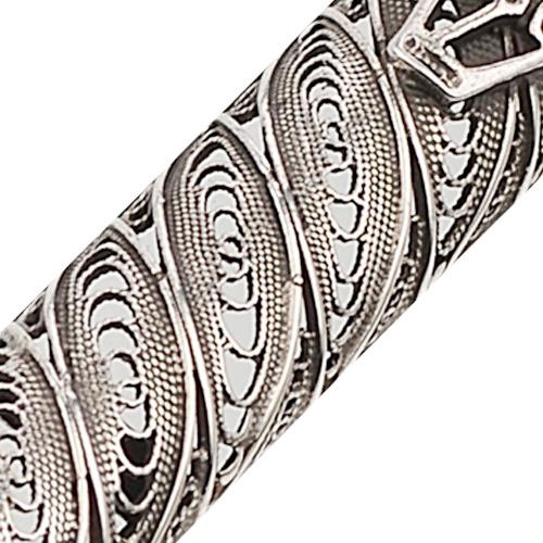 Filigree Silver Round Mezuzah Case - Image 3
