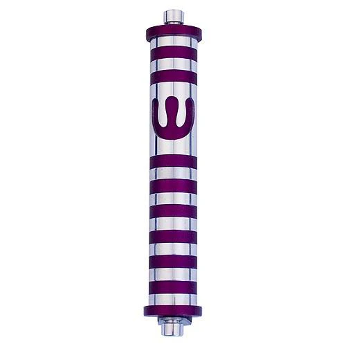 Aluminum Striped Mezuzah (Medium) - Image 7