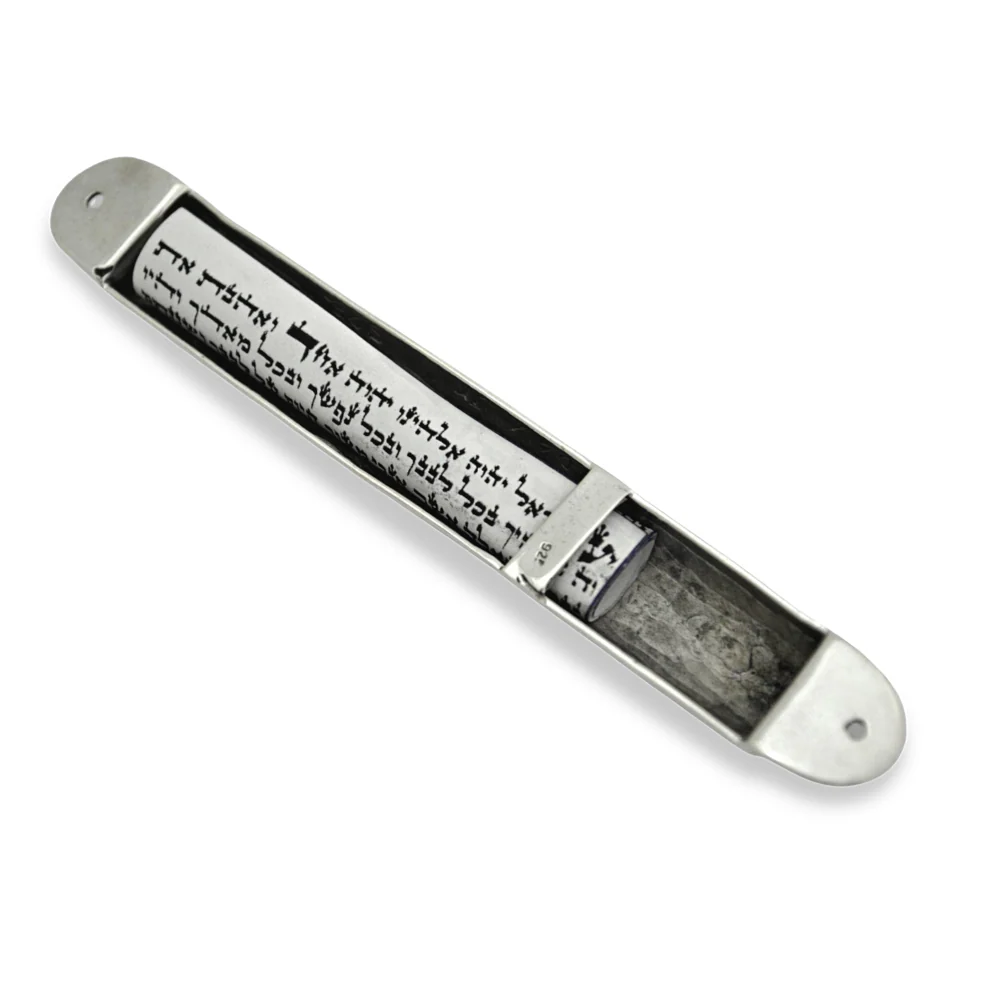 Mezuzah Case in Sterling Silver with Enamel Detailing - Image 6