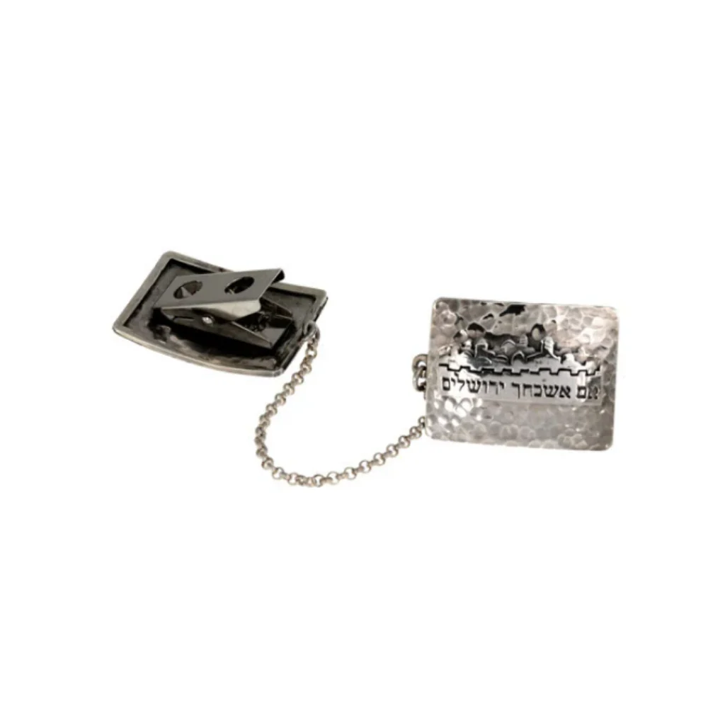 Hammered Jerusalem Tallit Clips - Image 2