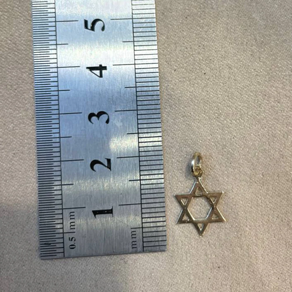 14k Gold Classic Star of David Charm Pendant - Image 3
