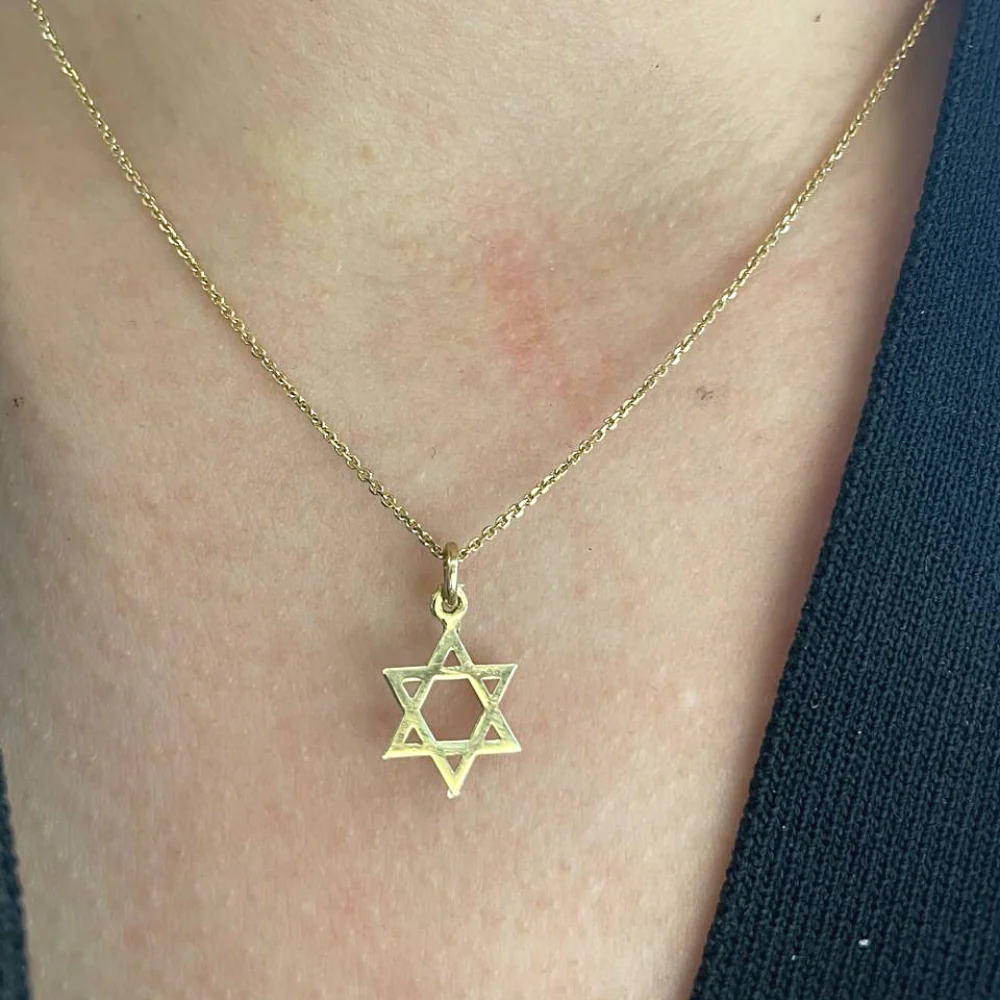14k Gold Classic Star of David Charm Pendant - Image 5