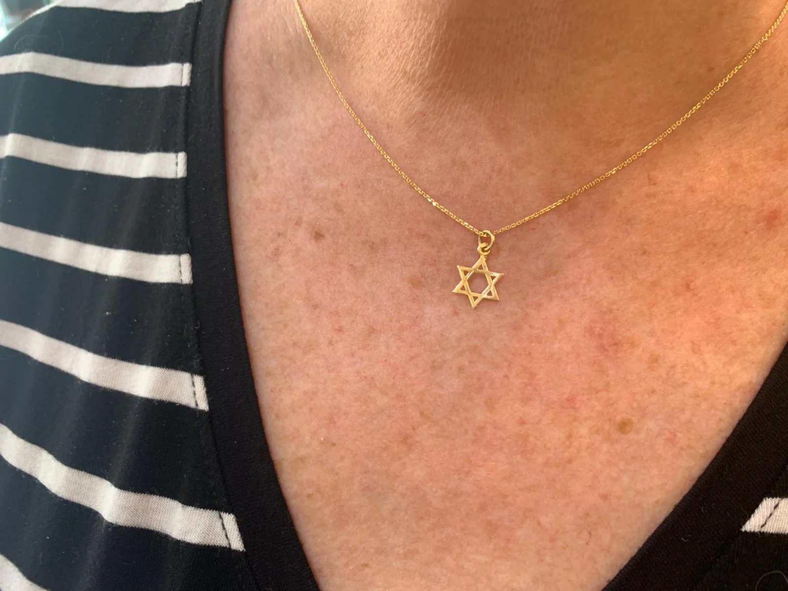 14k Gold Classic Star of David Charm Pendant - Image 6