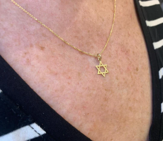 14k Gold Classic Star of David Charm Pendant - Image 7