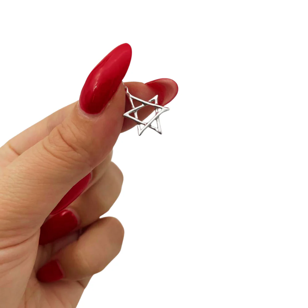 14k Gold Scrawled Star of David Pendant - Image 2