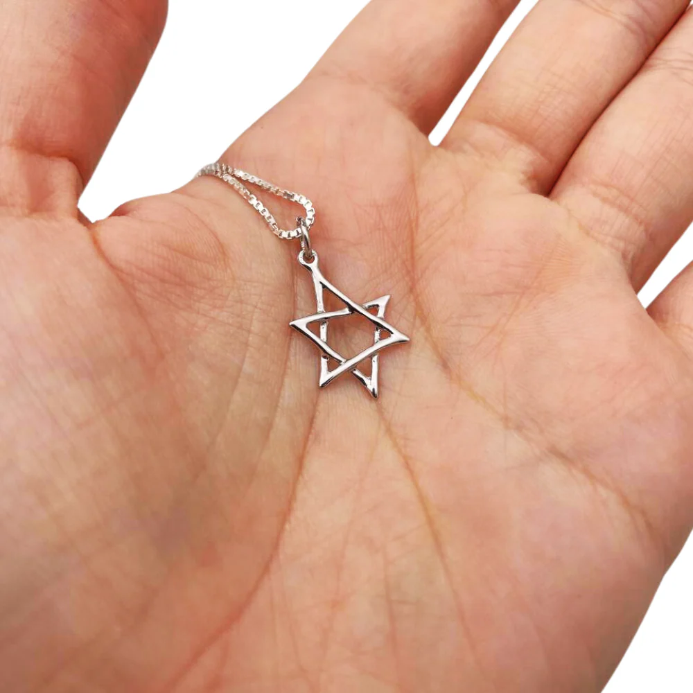 14k Gold Scrawled Star of David Pendant - Image 3