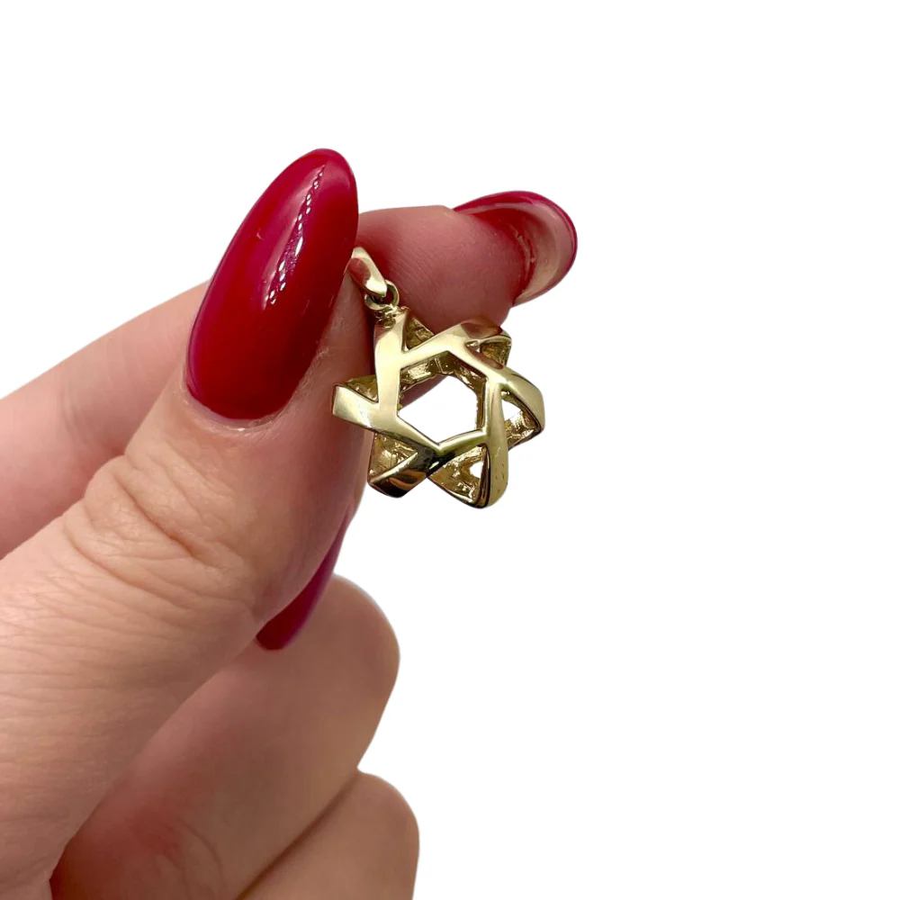 Pinwheel Star of David Pendant in 14k Gold - Image 3