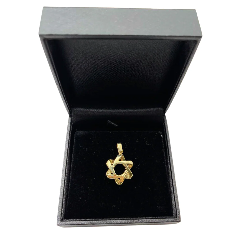 Pinwheel Star of David Pendant in 14k Gold - Image 7