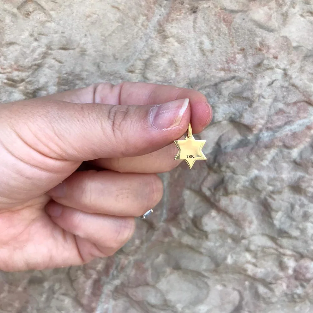 Star of David Pendant -18k Gold Dual Layered - Image 8
