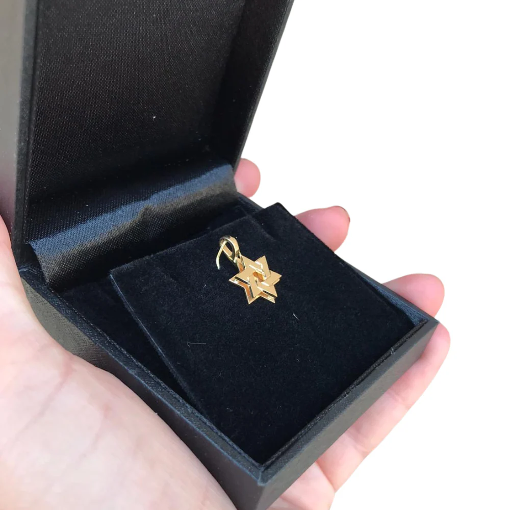 Star of David Pendant -18k Gold Dual Layered - Image 9