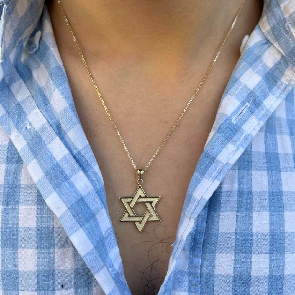 Florentine Star of David 14k Gold Pendant - Image 5