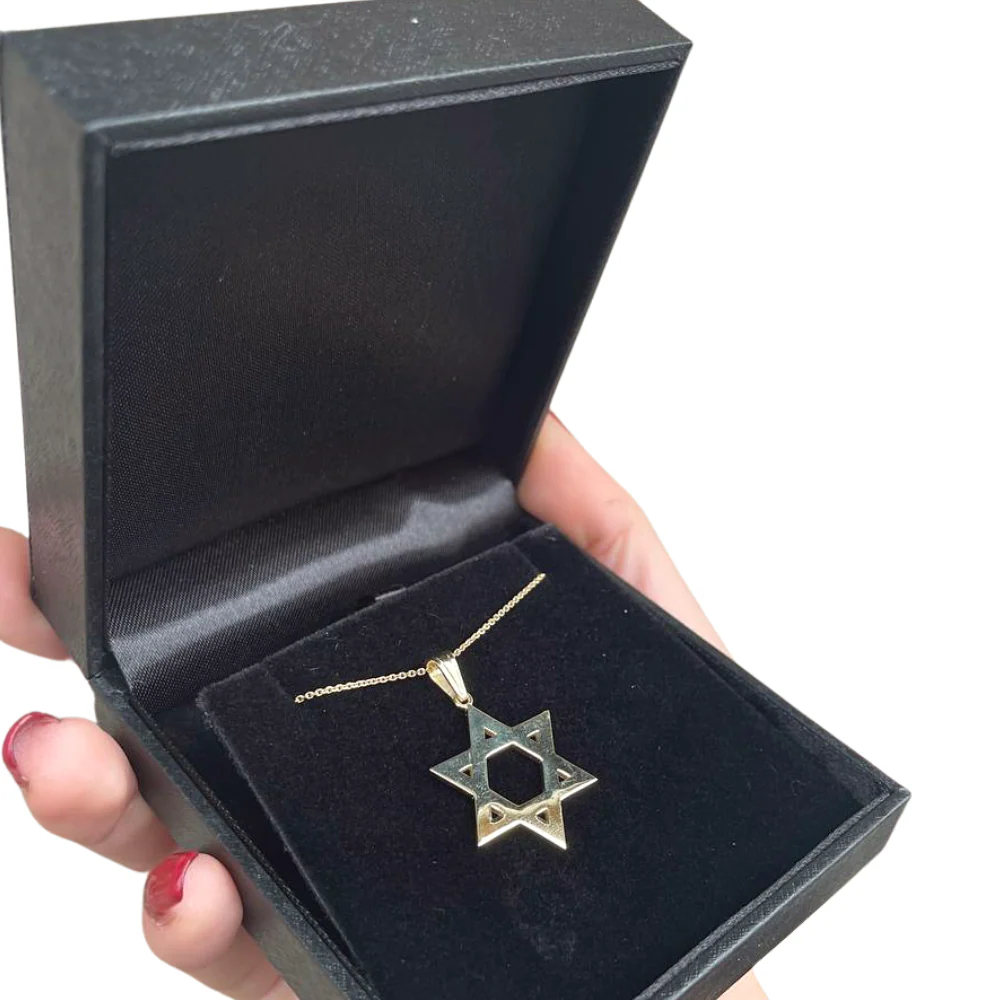 14k Gold Classic Flat Star of David Pendant - Image 5