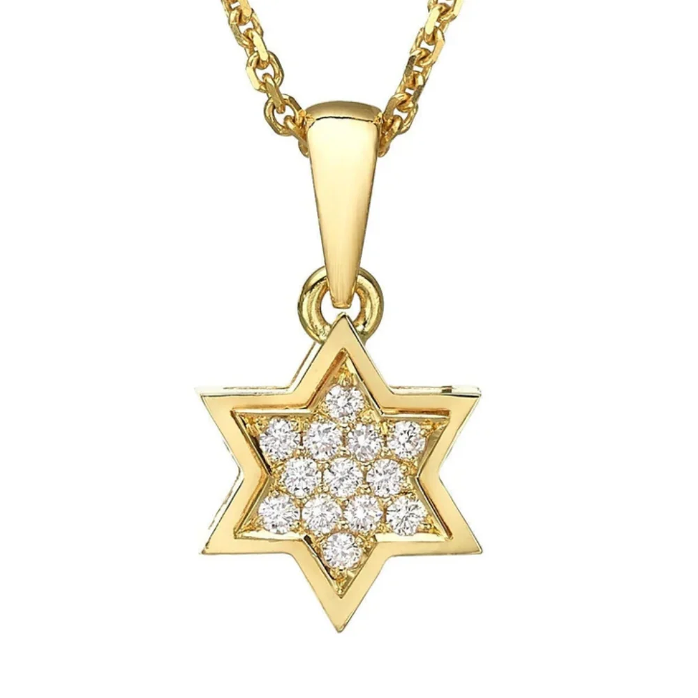 18K Gold Diamond Star of David Pendant - Image 7