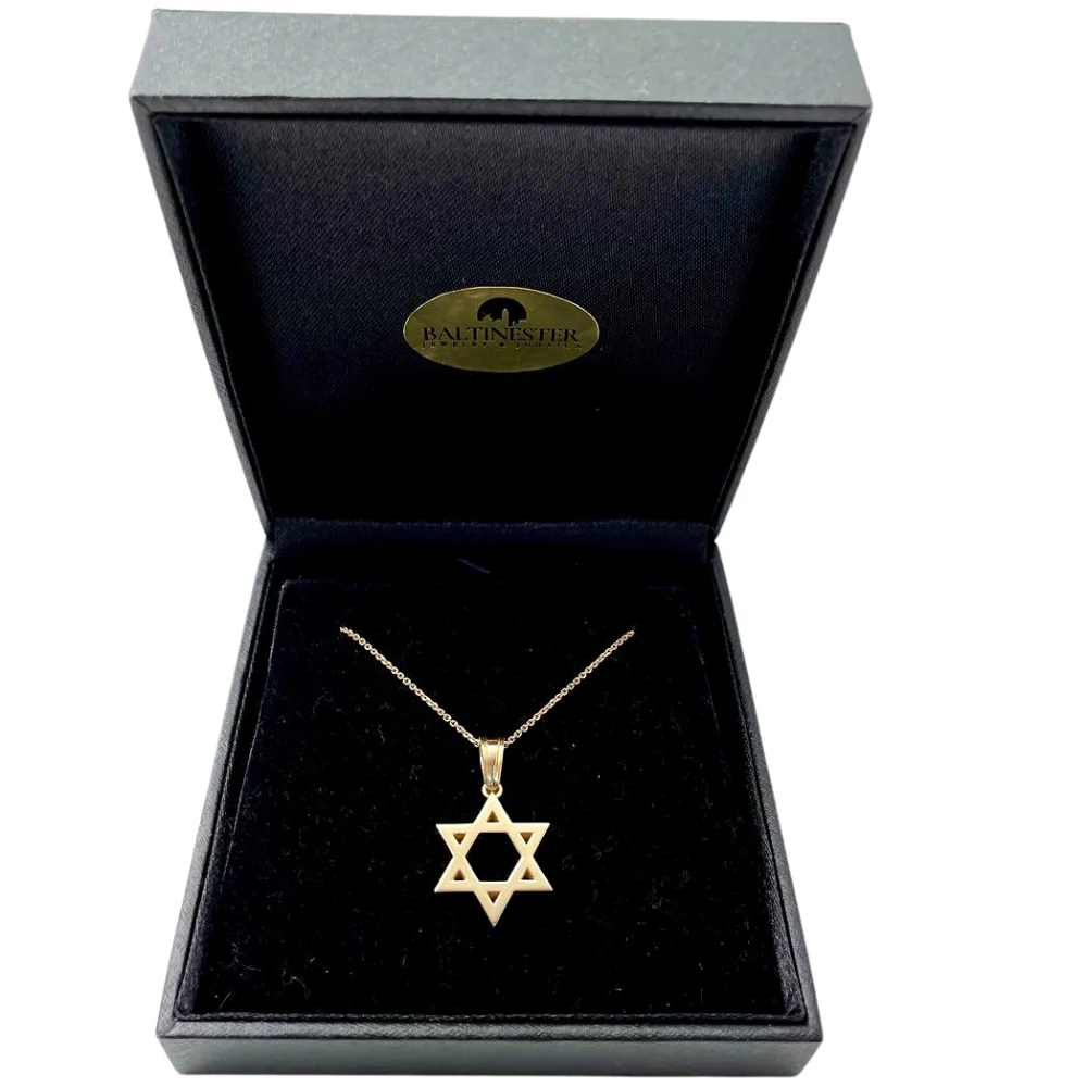 14k Gold Heavyweight Small Star of David Pendant - Image 6