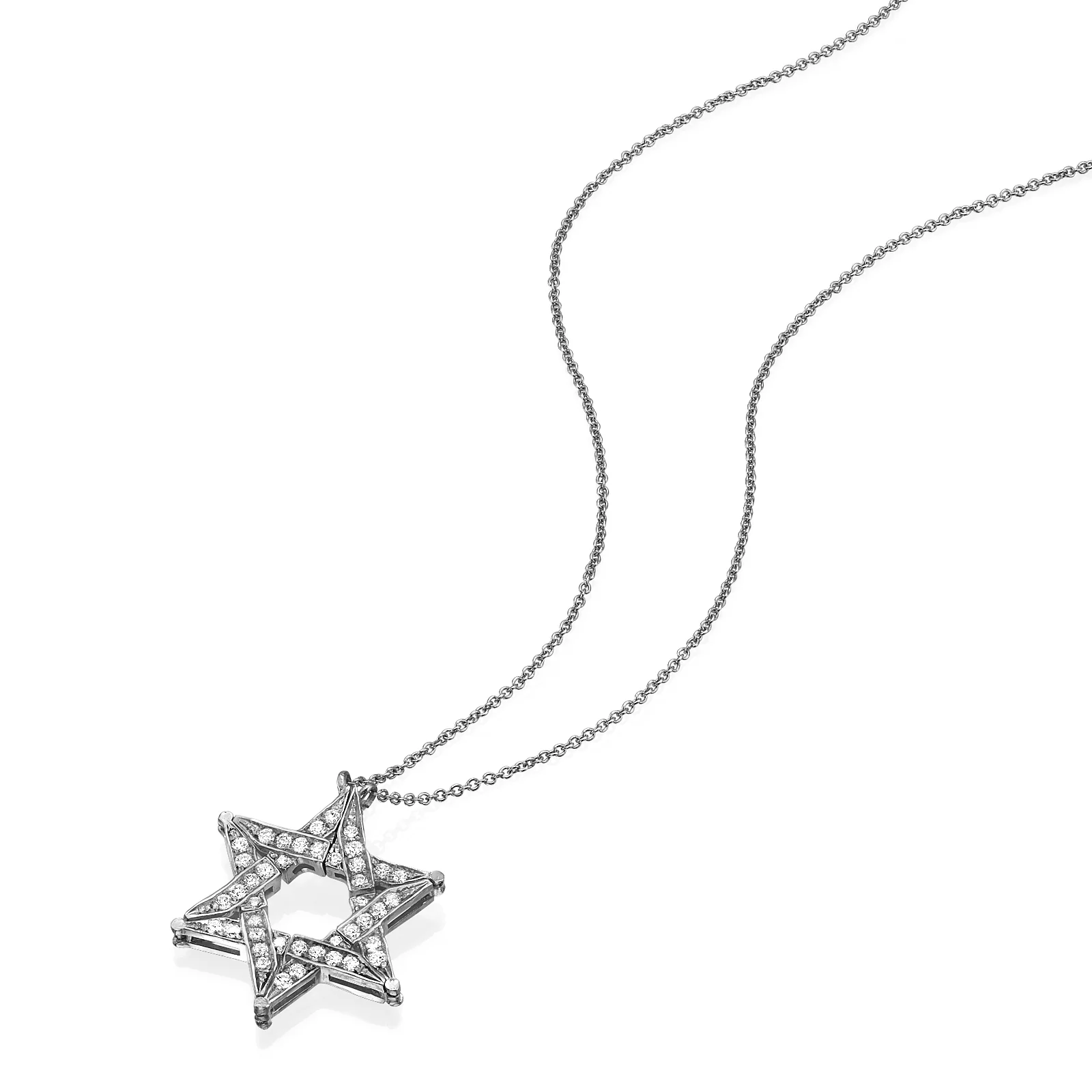14k Gold Diamond Expandable Star of David Butterfly Necklace - Image 9