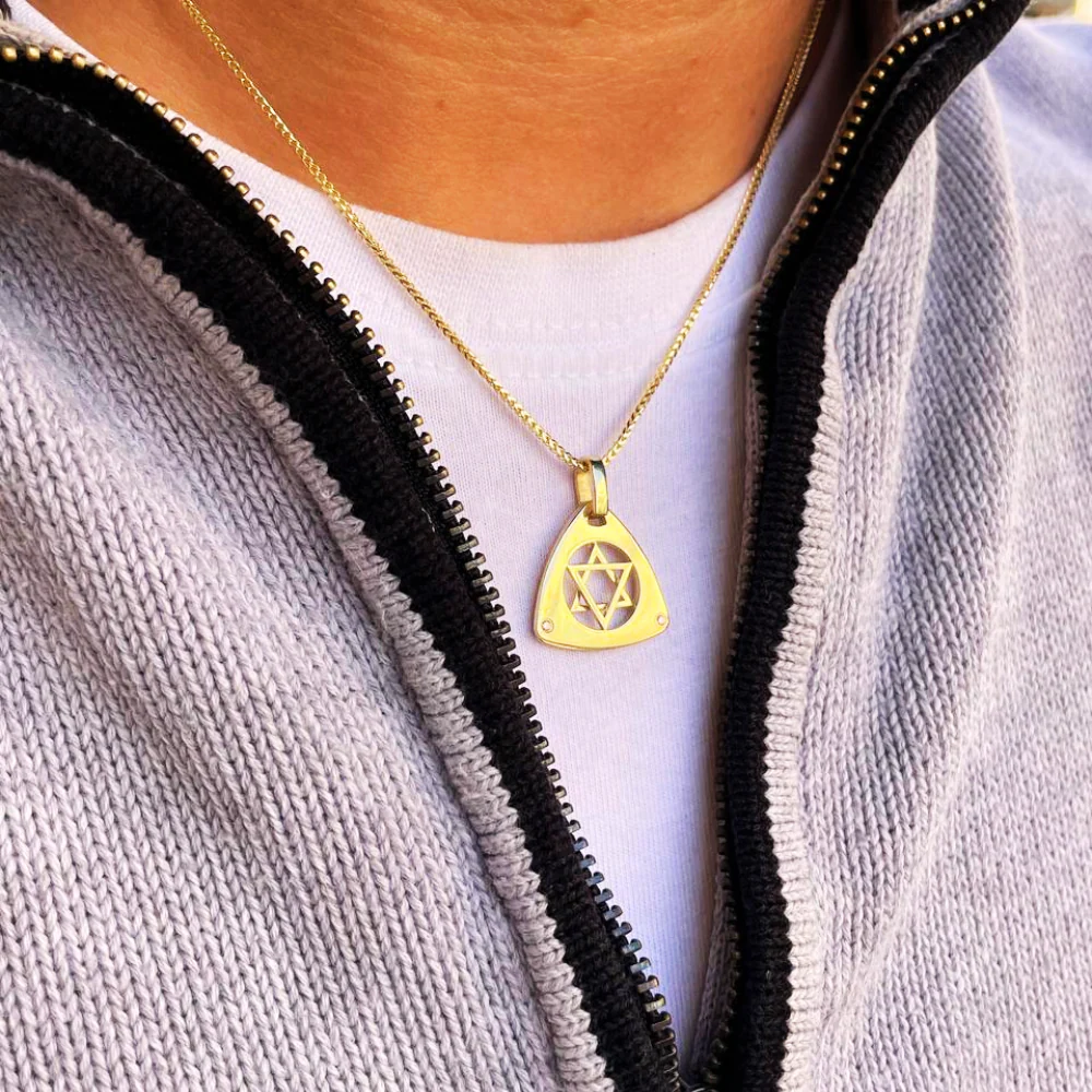 Dual Layered Star of David Diamond 14K Gold Pendant - Image 10