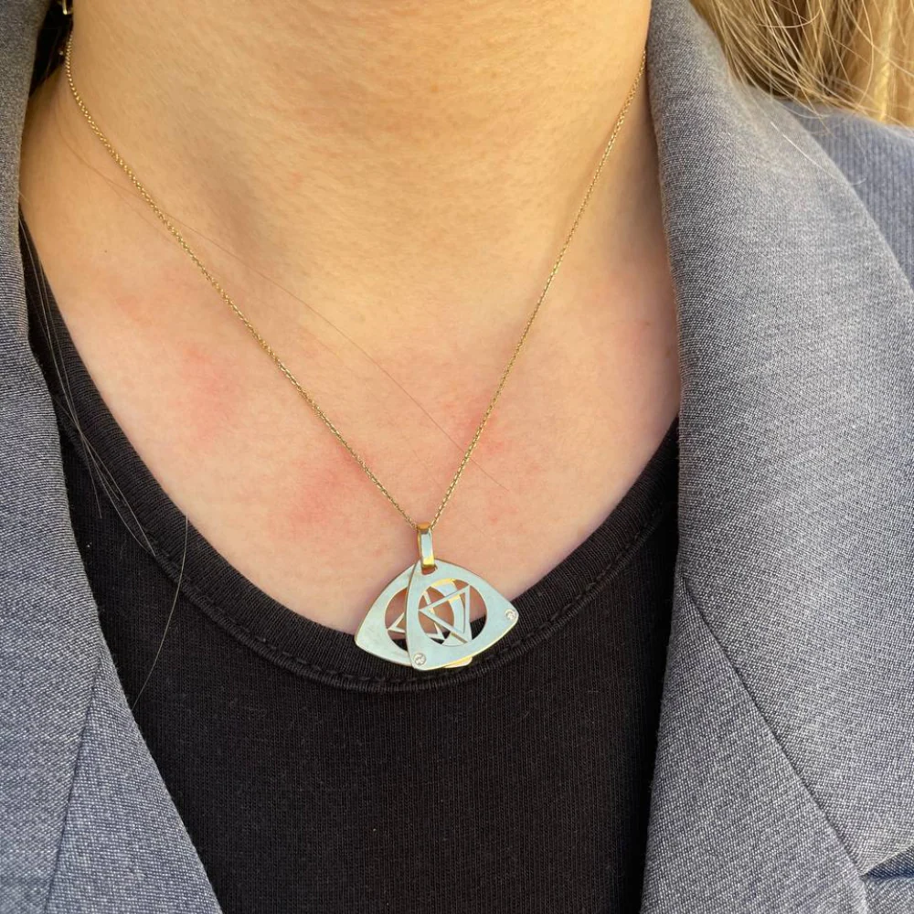 Dual Layered Star of David Diamond 14K Gold Pendant - Image 11