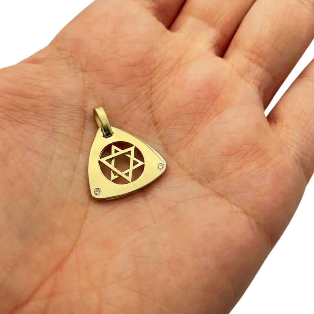 Dual Layered Star of David Diamond 14K Gold Pendant - Image 3