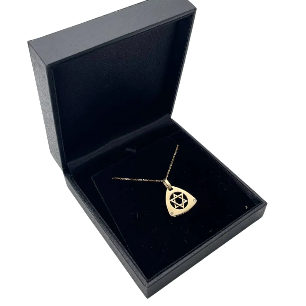Dual Layered Star of David Diamond 14K Gold Pendant - Image 6